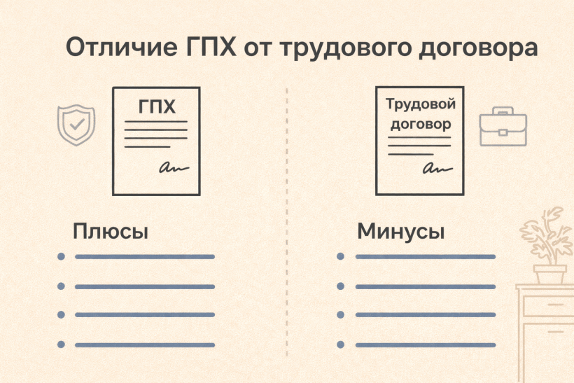 Отличие гпх от трудового договора