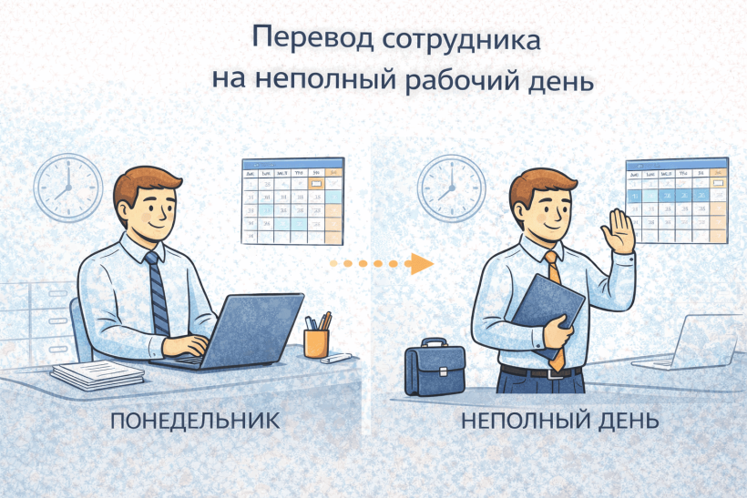 Перевод сотрудника на неполный рабочий день